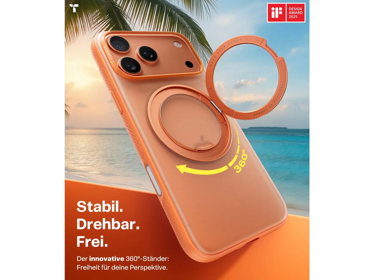 Torras Ostand R Fitness Schutzhülle, iPhone 17 Pro, MagSafe, orange