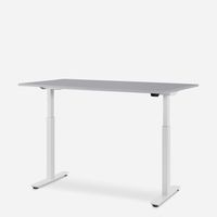 WRK21 Schreibtisch Smart 140 x 80 cm, Höhenverstellbar, Grau Uni / Weiss