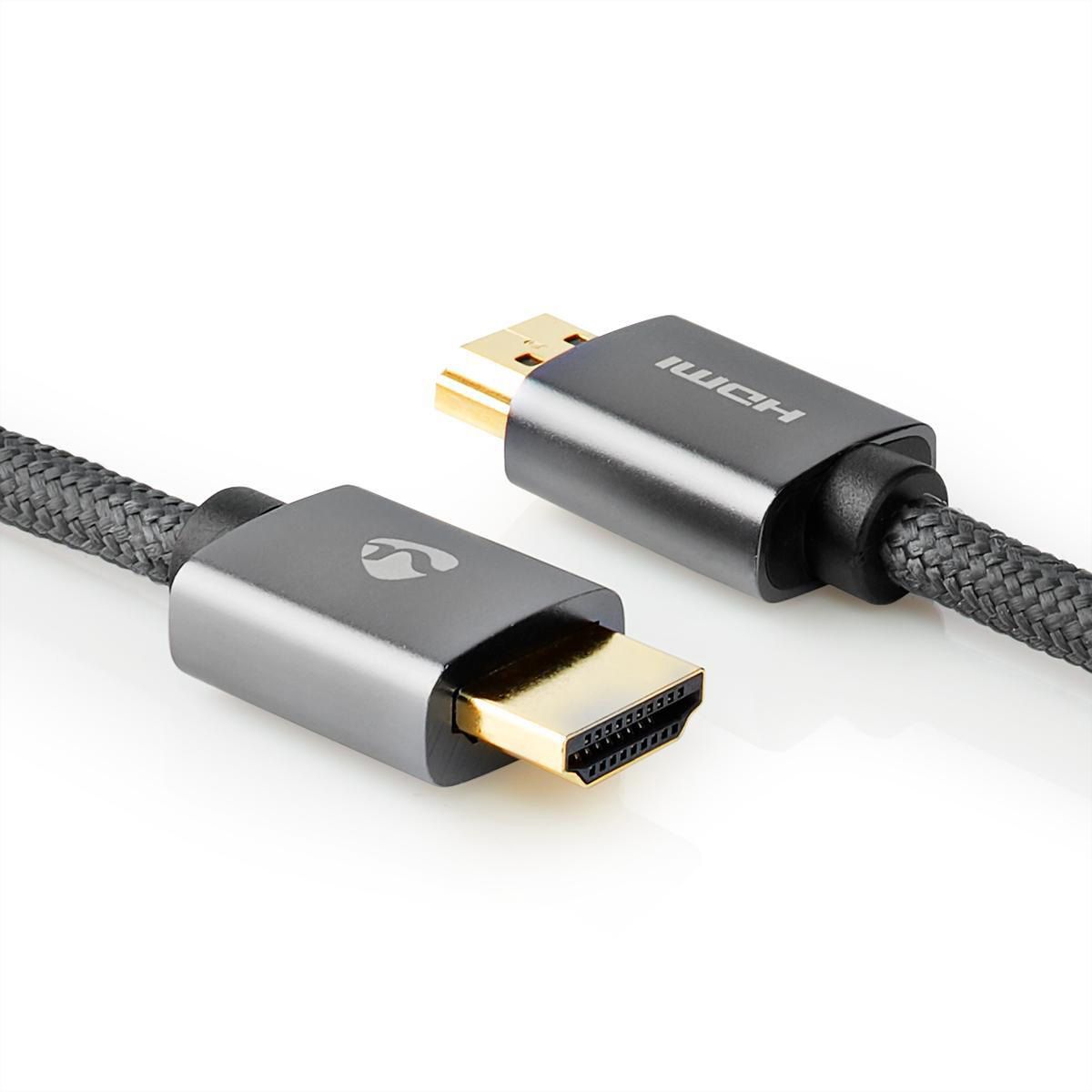 Nedis HDMI High Speed Kabel mit Ethernet, grau, 1 m
