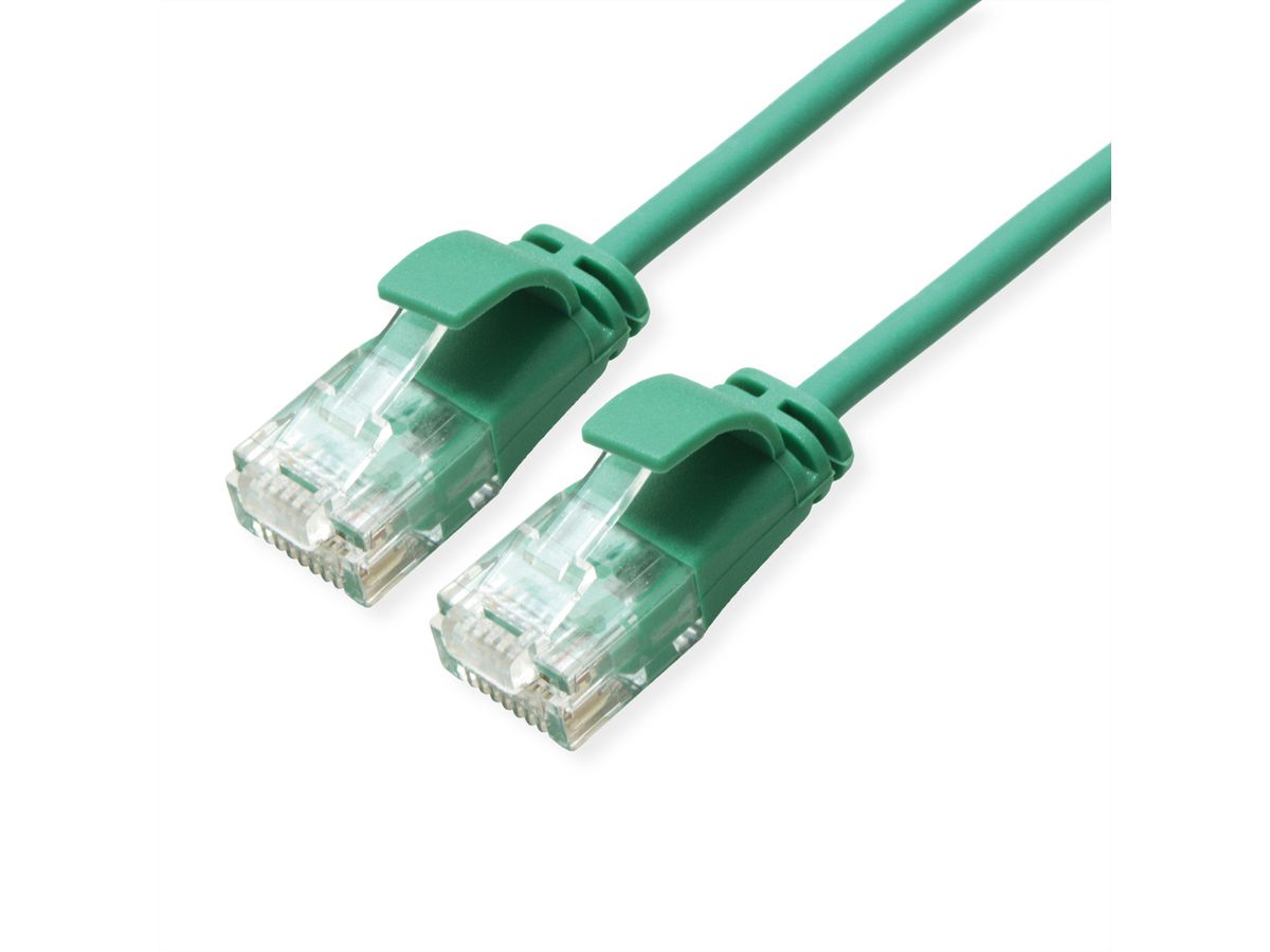ROLINE GREEN Cordon Data Center UTP Cat.6A (Classe EA), LSOH, slim, vert, 1 m