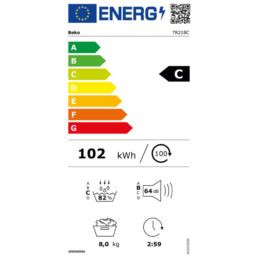 Beko Wäschetrockner TR218C, 8kg, C