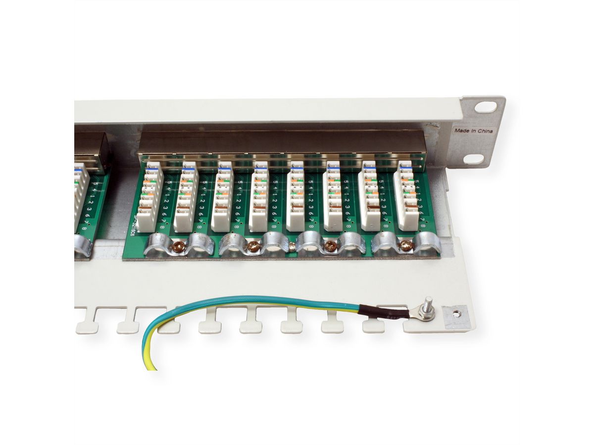 VALUE Kat.5e (Class D) 19"-Patchpanel, 24P, geschirmt, grau