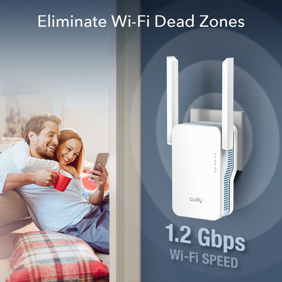 CUDY RE1200 AC1200 Repeater WiFi Mesh