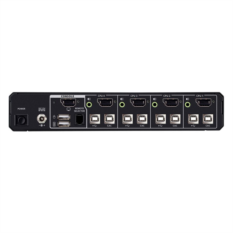 ATEN CS1184DPH4C Commutateur KVM sécurisé universel, 4 ports USB 5K DisplayPort/HDMI avec CAC