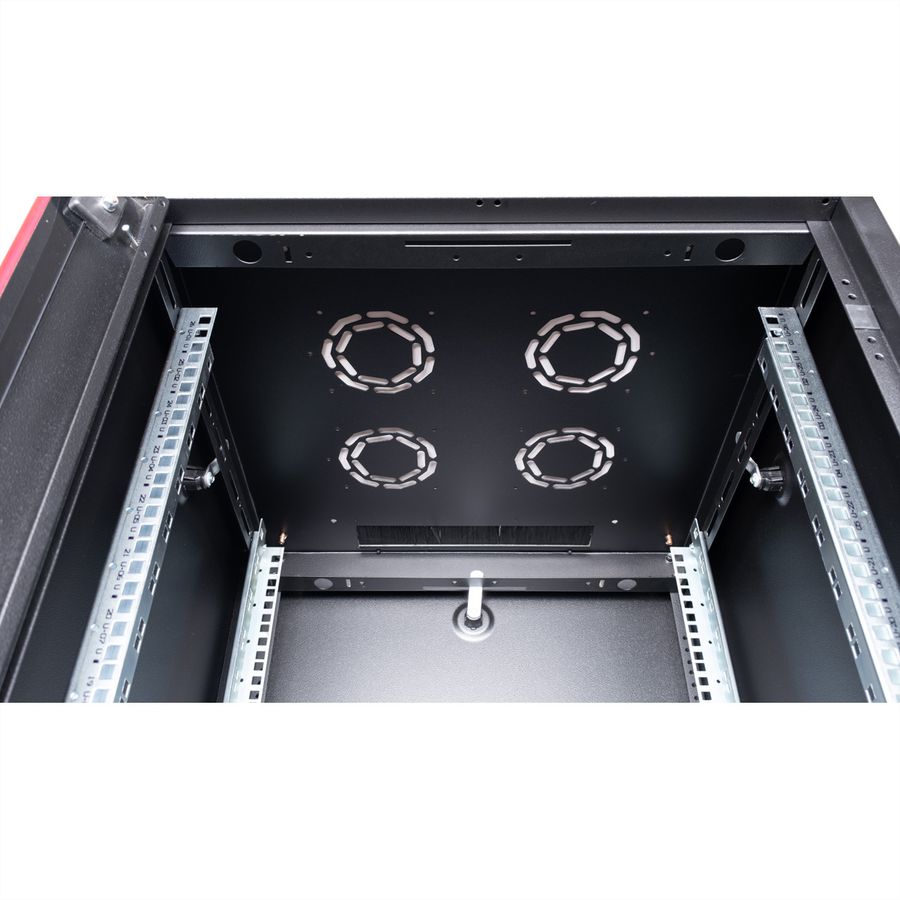 ROLINE 19-Zoll Netzwerkschrank Basic 26 HE, 600x800 BxT Glastür schwarz