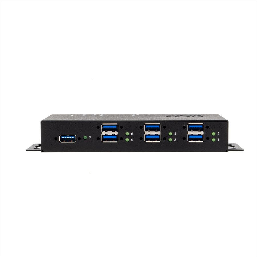 EXSYS EX-1517HMVS Hub métallique géré USB 3.2 Gen1 à 7 ports, protection de surtension 15KV ESD