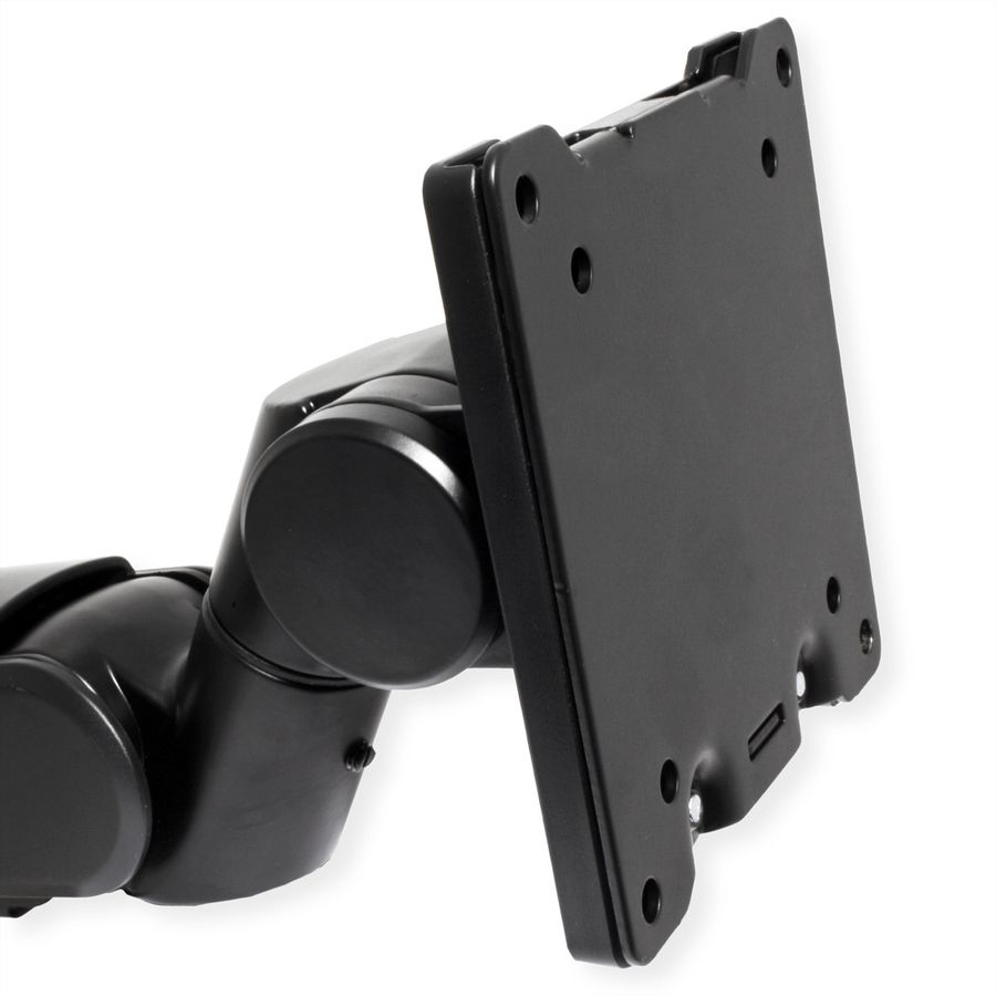 ROLINE LCD-Arm, Trägerstange, 4 Gelenke, Tischmontage, 24-57 Zoll, bis 27 kg, schwarz