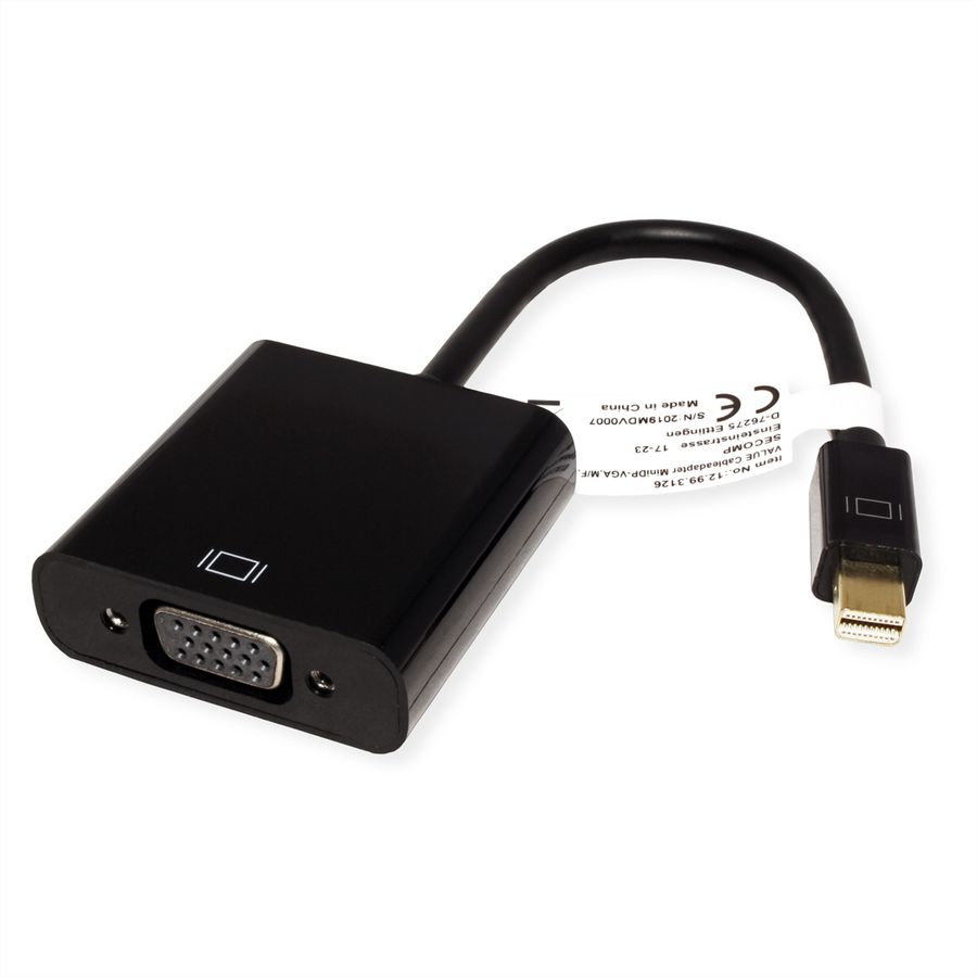 VALUE Adaptateur Mini DisplayPort-VGA, MiniDP M - VGA F