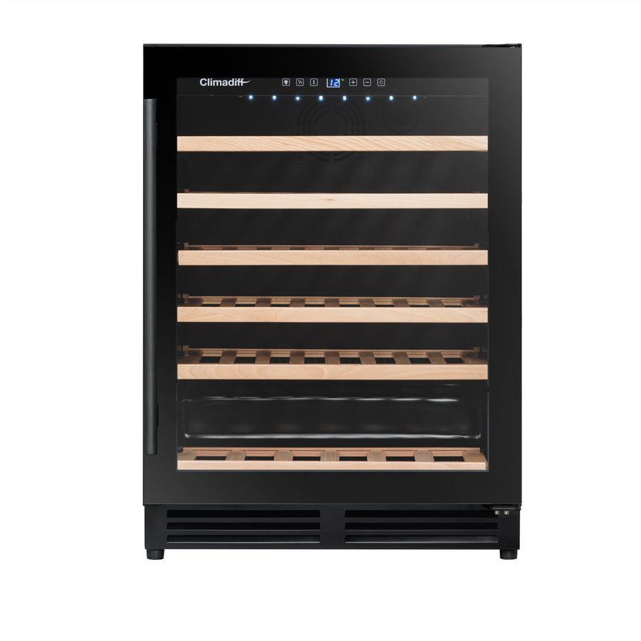 Climadiff Armoire à vin CBU51S2B, encastrable, 1 zone, 51 bouteilles