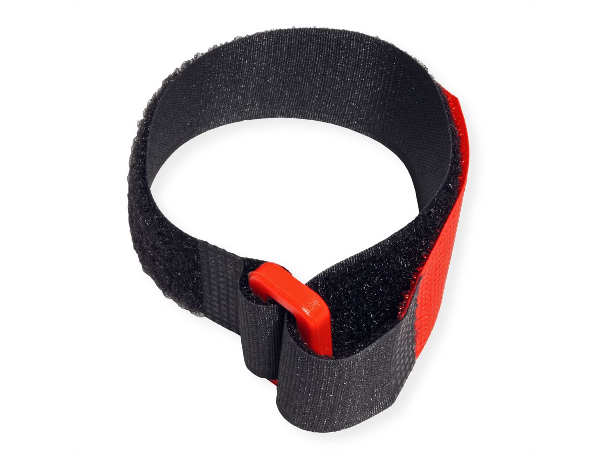 VELCRO® Bande avec oeillet plastique, par 10, noir, 30 cm