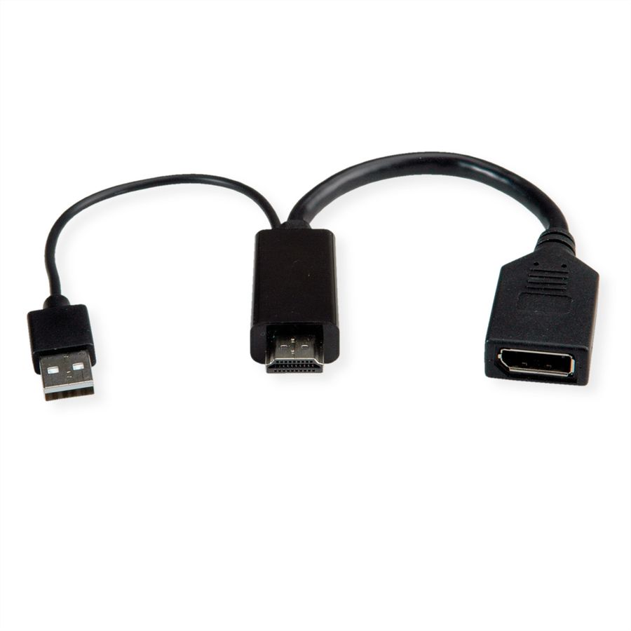 ROLINE Adaptateur HDMI - DisplayPort, v1.2, 4K, HDMI M - DP F, Actif
