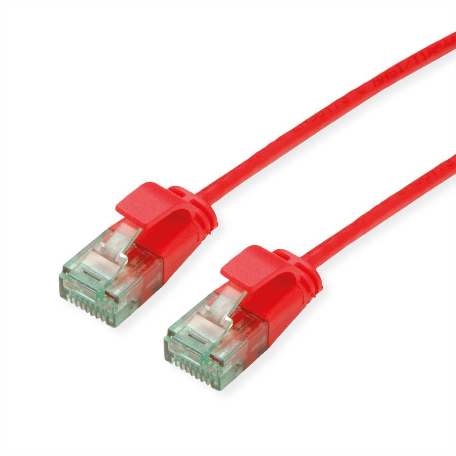 ROLINE RM Cordon Data Center UTP Cat.6A (Classe EA), slim, rouge, 2 m
