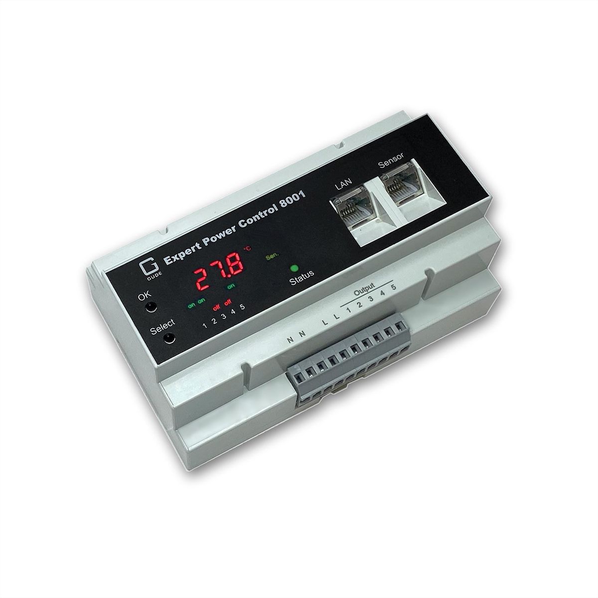 GUDE 8001-1 EPC NET 5x Relais, 1 port capteur, mesure, rail DIN