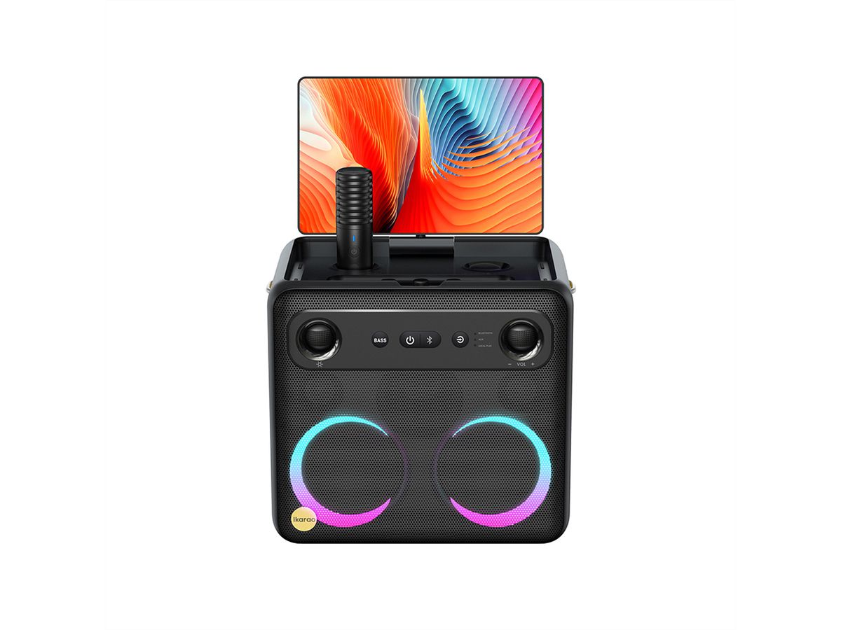Ikarao Karaokebox Break X2 10" Screen, 2 Mikrofone, 600W max, BT/AUX/USB/SD