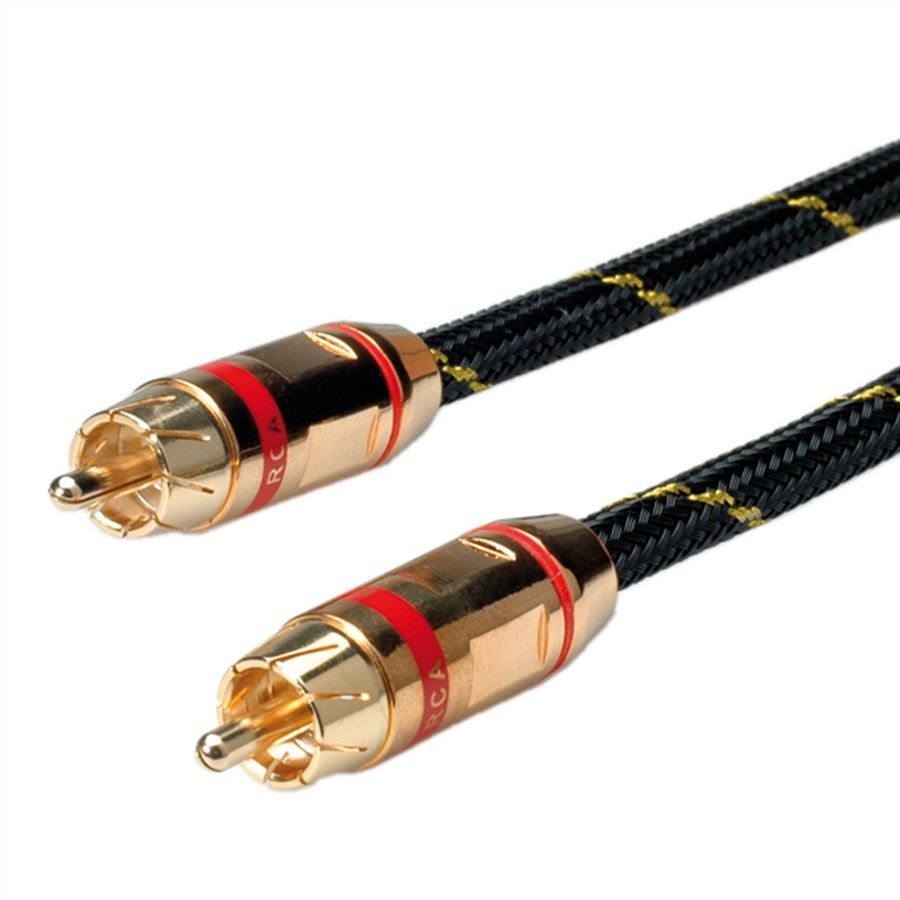 ROLINE GOLD Cinch-Verbindungskabel simplex ST/ST, Rot, 5 m