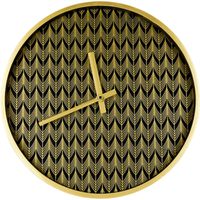Technoline Wanduhr 971984 gold Quarzuhr, MDF-Material