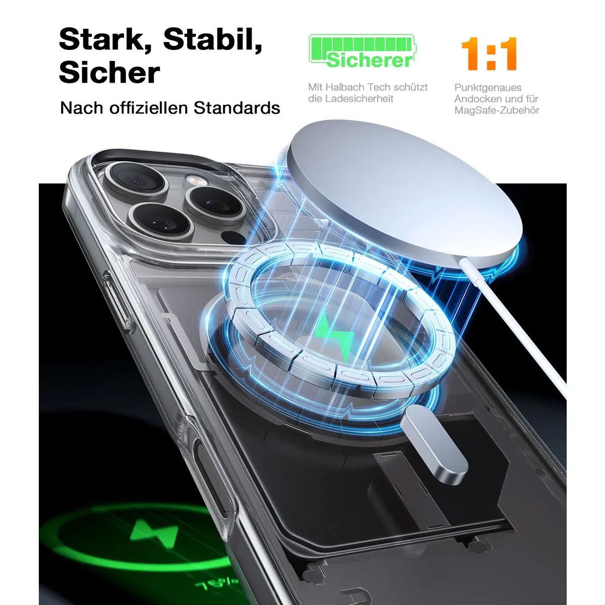 Torras Diamond Case, iPhone 16, MagSafe, transparent