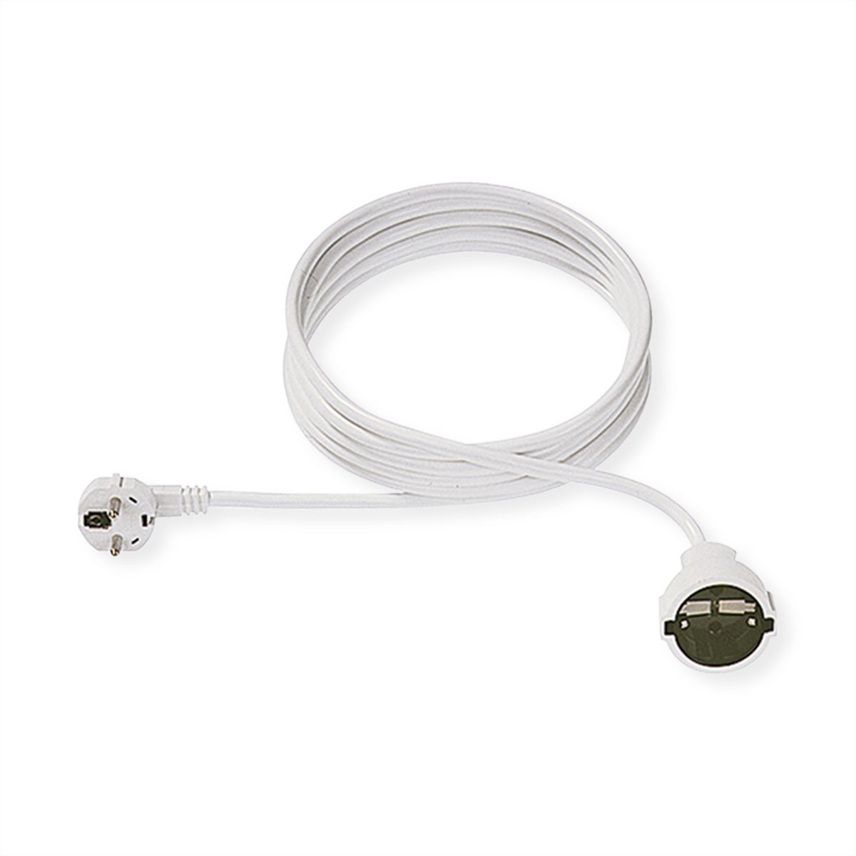 BACHMANN AC230V Câble prolongateur, prises type 2P+T allemand, blanc, 5 m
