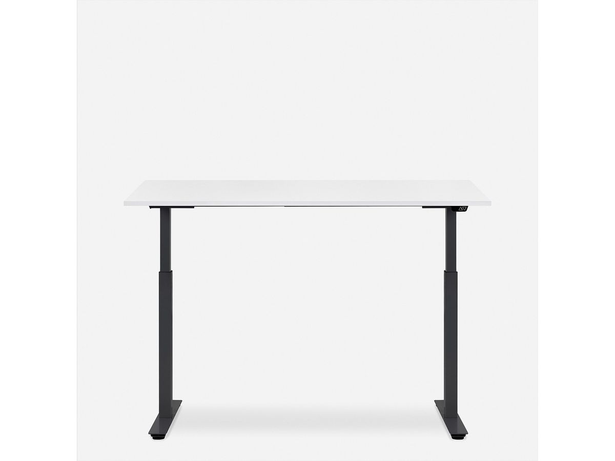 WRK21 Bureau Smart 100 x 60 cm, Hauteur réglable, Blanc uni / Noir