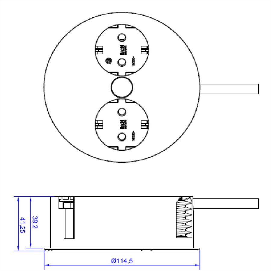 BACHMANN TWIST 2x contact de protection, embouts, fiche de montage à contact de protection, noir, 2 m
