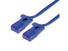 Cordon VALUE Cat.6A (Classe EA) UTP confectionné, plat, bleu, 1,5 m