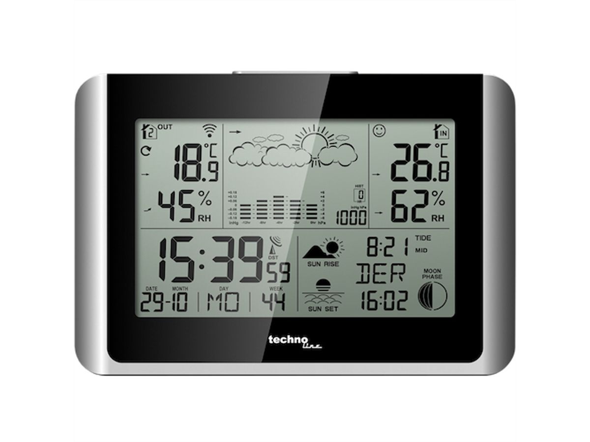TechnoLine Wetterstation WS6767 Innen- Aussentemp., Aussensensor, Datum
