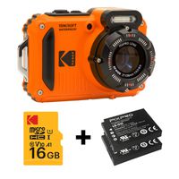 Kodak Unterwasserkamera WPZ2OG Bundle, inkl. 2nd Batterie + micro 16Go SD card