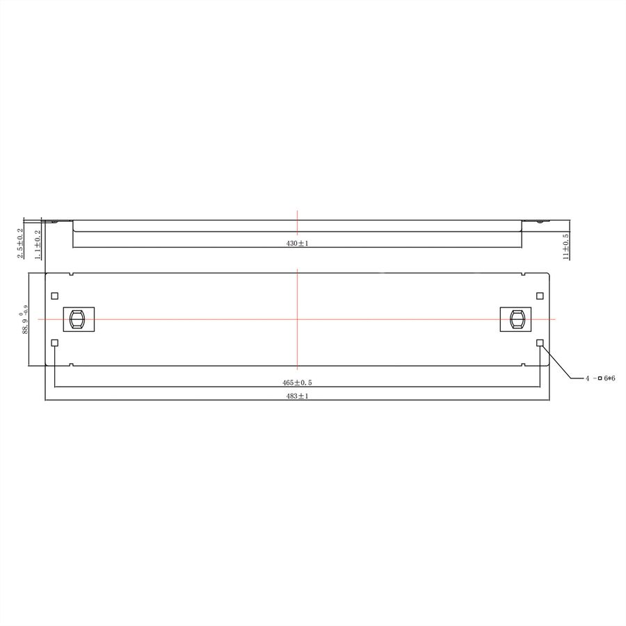 ROLINE Cache 19" Snap-in, 2 UH, noir