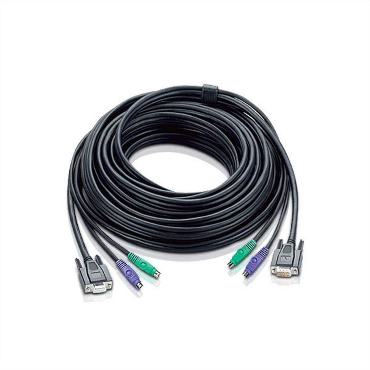 ATEN 2L-1010P/C Câble KVM standard PS/2, noir, 20 m