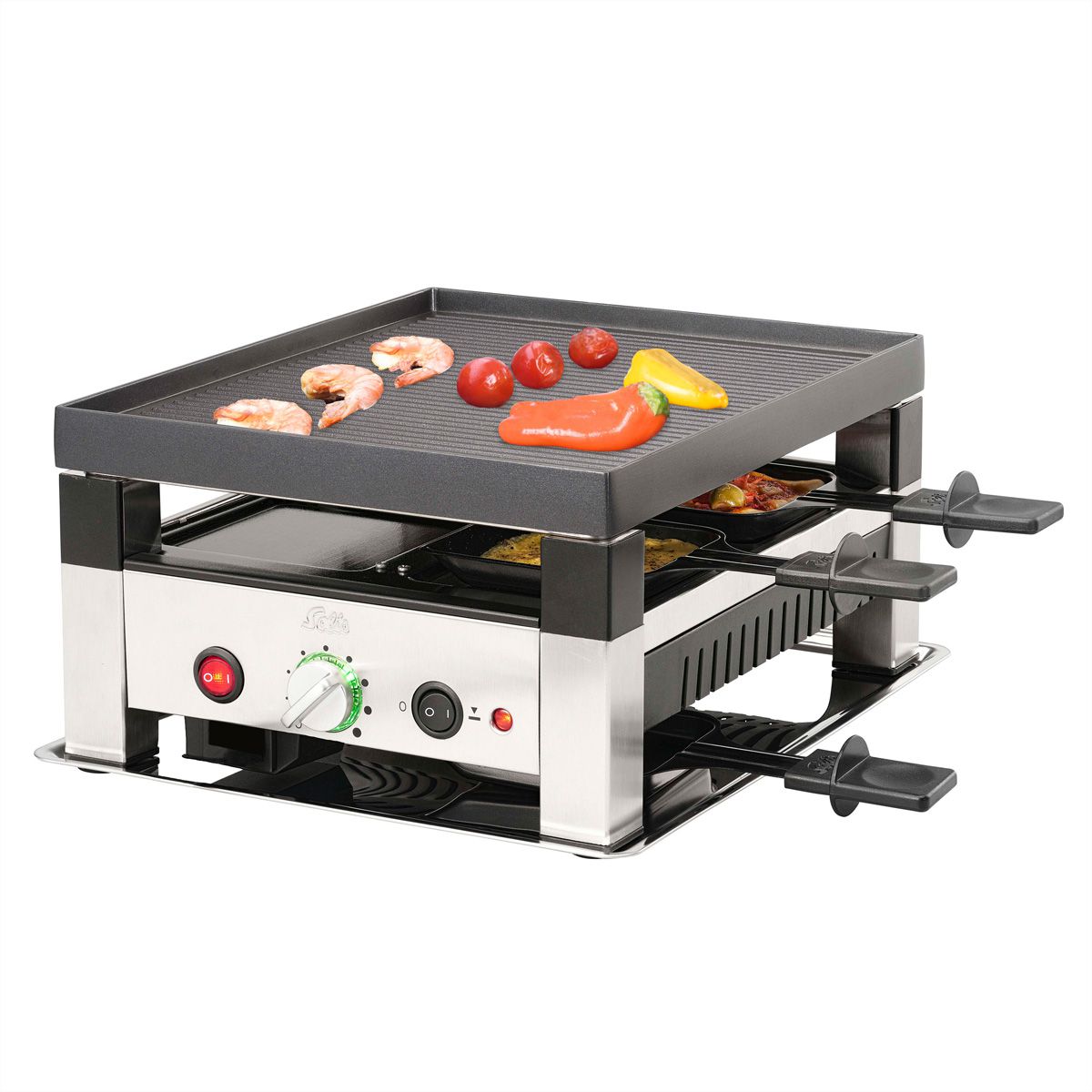 Solis 4 en 1 Raclette & Grill à pizza pour 4 personnes