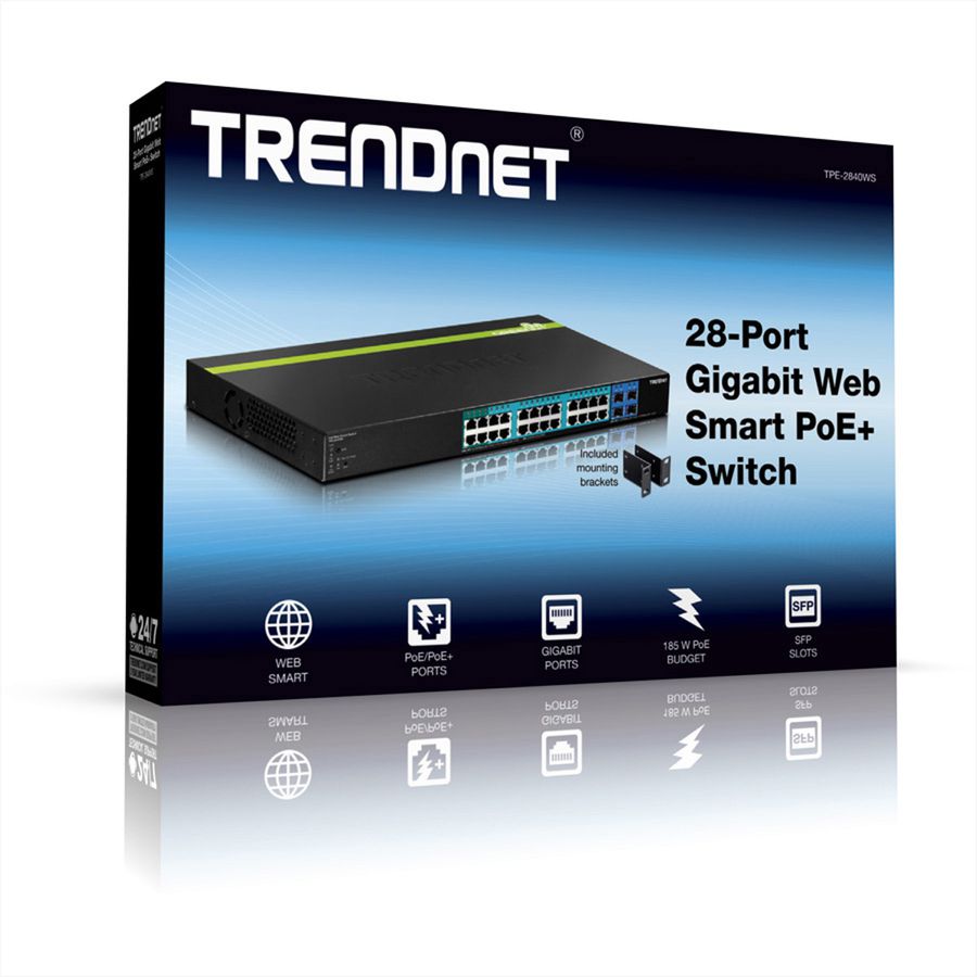 TRENDnet TPE-2840WS Switch PoE+ web smart Gigabit à 28 ports
