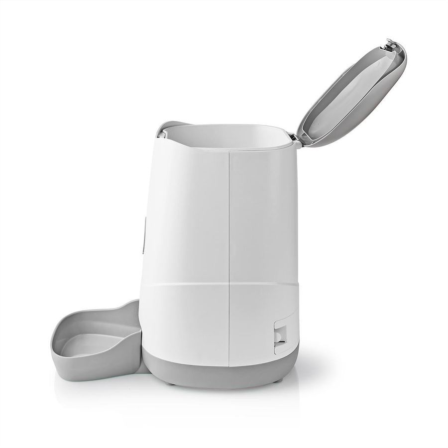 Distributeur de nourriture Nedis SmartLife Wi-Fi 3,7 l pour chiens et chats, Android™ / IOS, Blanc, Gris