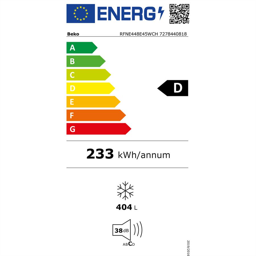 Beko Congélateur RFNE448E45WCH
