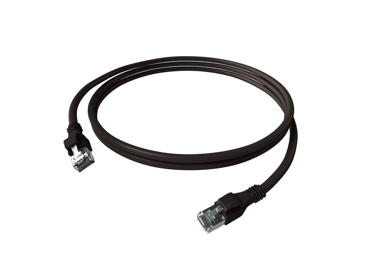 Cordon EasyLan DualBoot PushPull IP20, Cat.6A (Classe EA), S/FTP, noir, 5 m