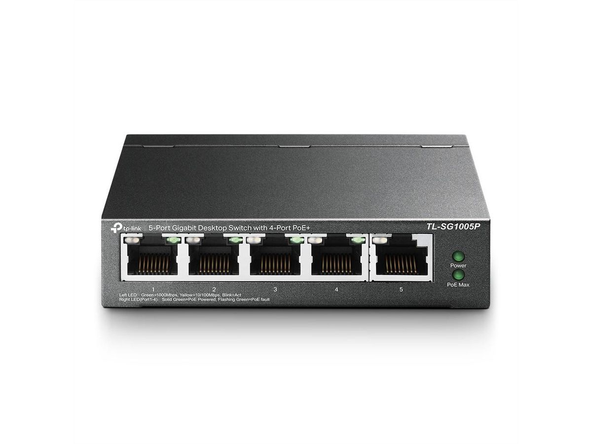 TP-Link TL-SG1005P PoE Switch , 5x Gigabit RJ45 Ports, 4x PoE Ports