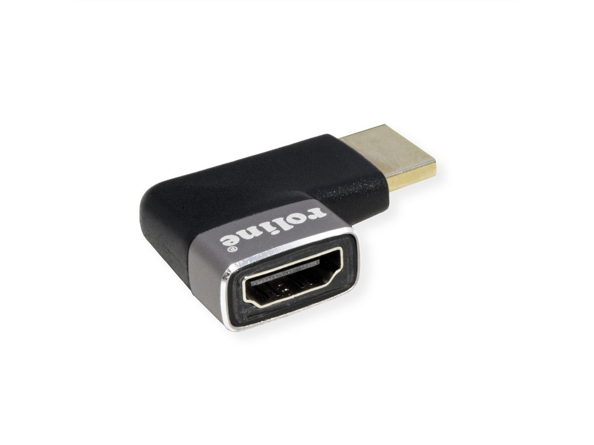 ROLINE Adaptateur HDMI, 8K, HDMI M/F, coudé à 90°
