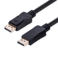 VALUE DisplayPort Kabel, v2.1, 16K, 54Gbit/s, DP ST - ST, schwarz, 1 m