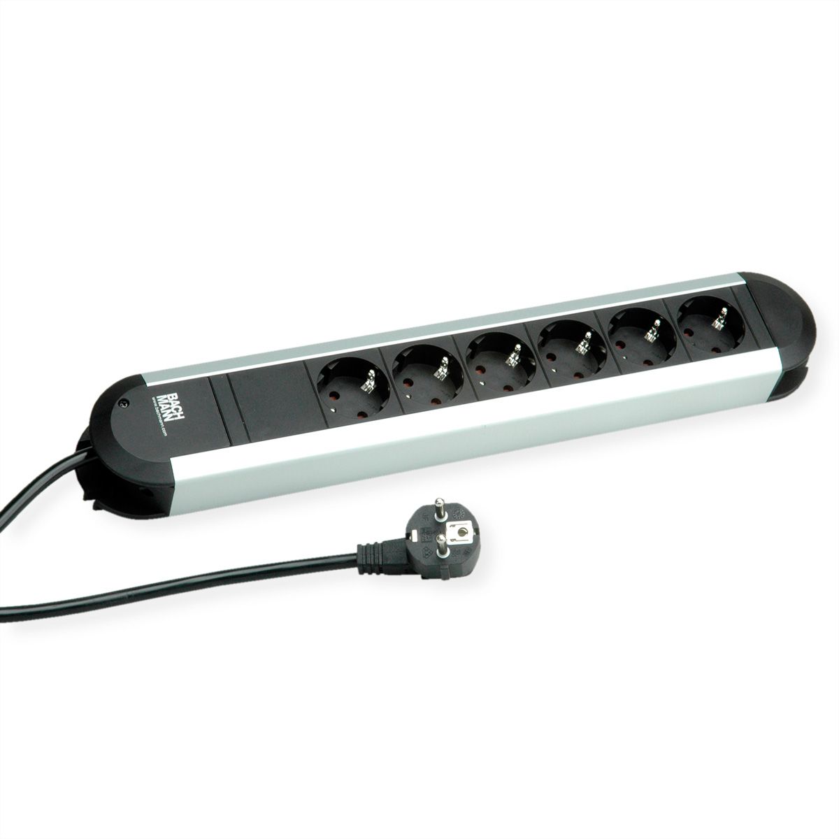 BACHMANN PRIMO Bâti de prises 6x contact de protection, aluminium, 1,75 m