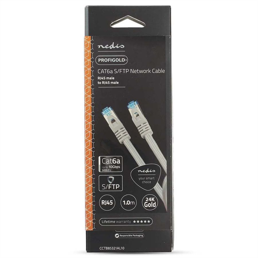 Nedis Patchkabel Cat.6A S/FTP, weiss, 1.0m