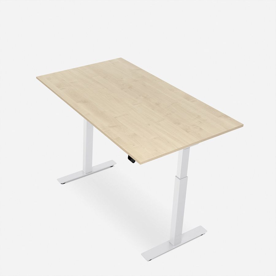 WRK21 Schreibtisch Smart 160 x 80 cm, Höhenverstellbar, Mandal Ahorn / Weiss