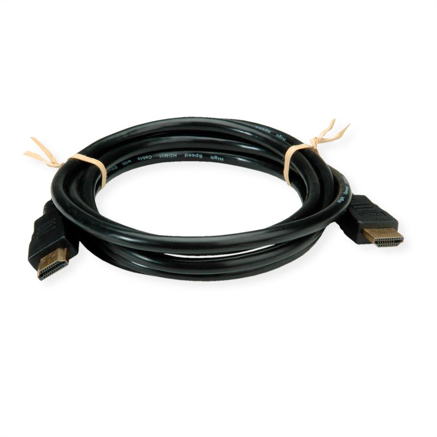 ROLINE RM HDMI High Speed Kabel mit Ethernet, schwarz, 1 m