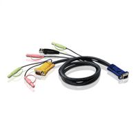 ATEN 2L-5302U Câble KVM VGA, USB et Audio, noir, 1,8 m
