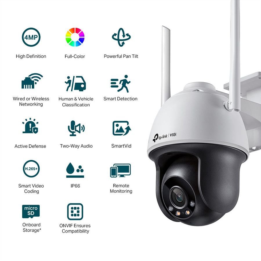 TP-Link VIGI C540-W(4mm) PT-Kamera 4 MP, 79°, IR-LED 30m, WiFi