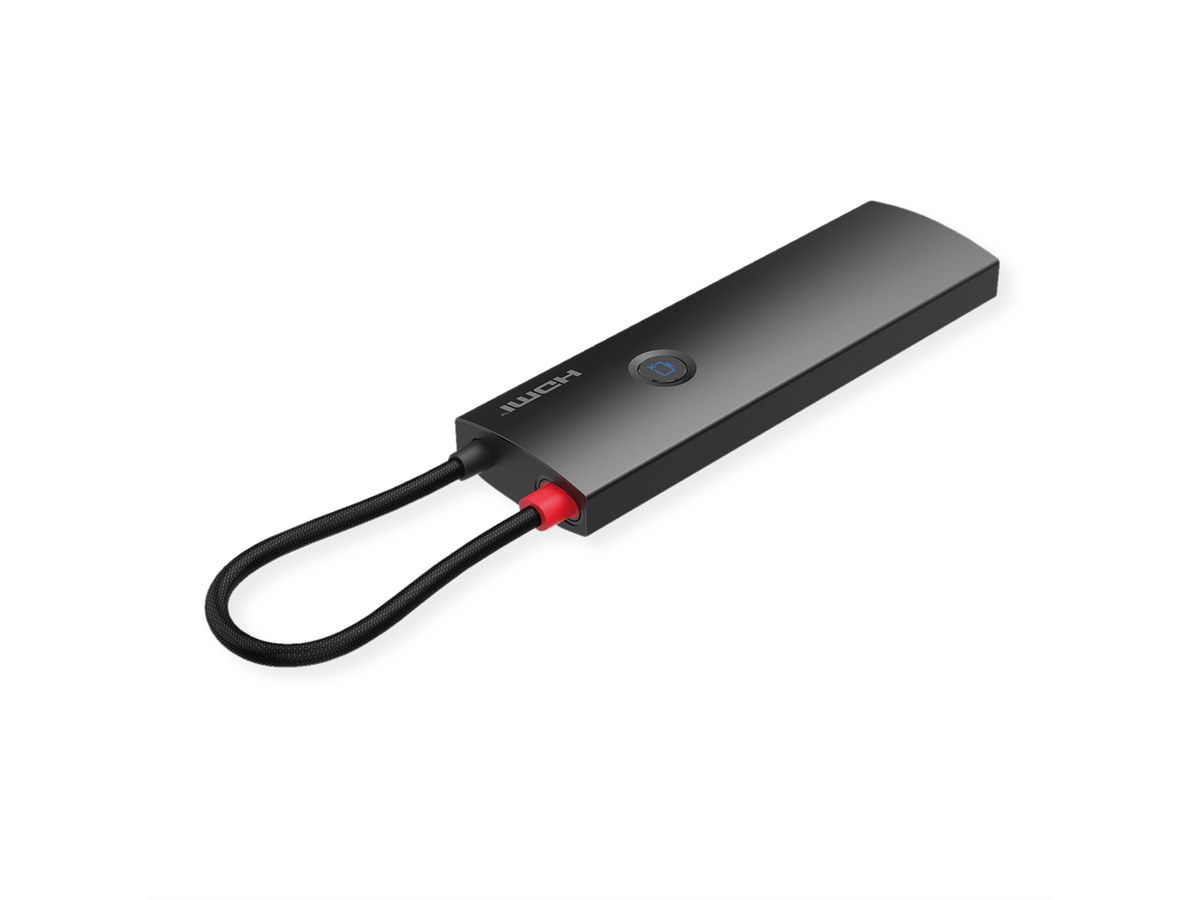 ROLINE USB 3.2 Gen2 Typ C Multiport Dockingstation, HDMI 4K60, USB 3.2 Gen2, USB-C PD, LAN, SD-Card Reader