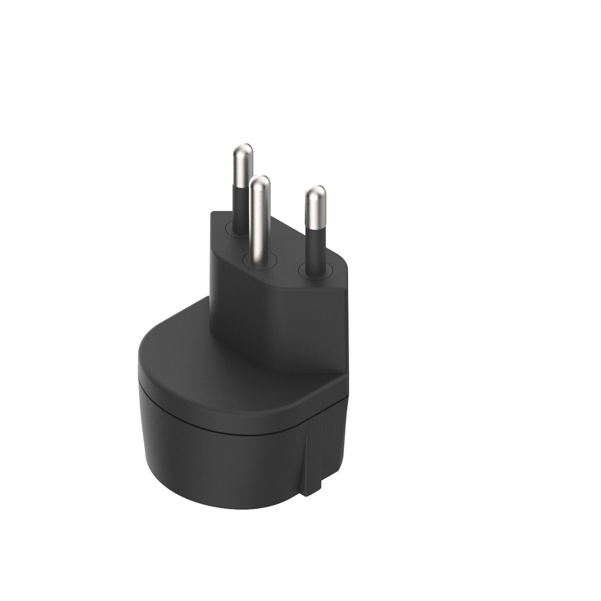 Adaptateur fixe D, prise de sécurité/CH, 3 pôles, T12, noir, Bulk