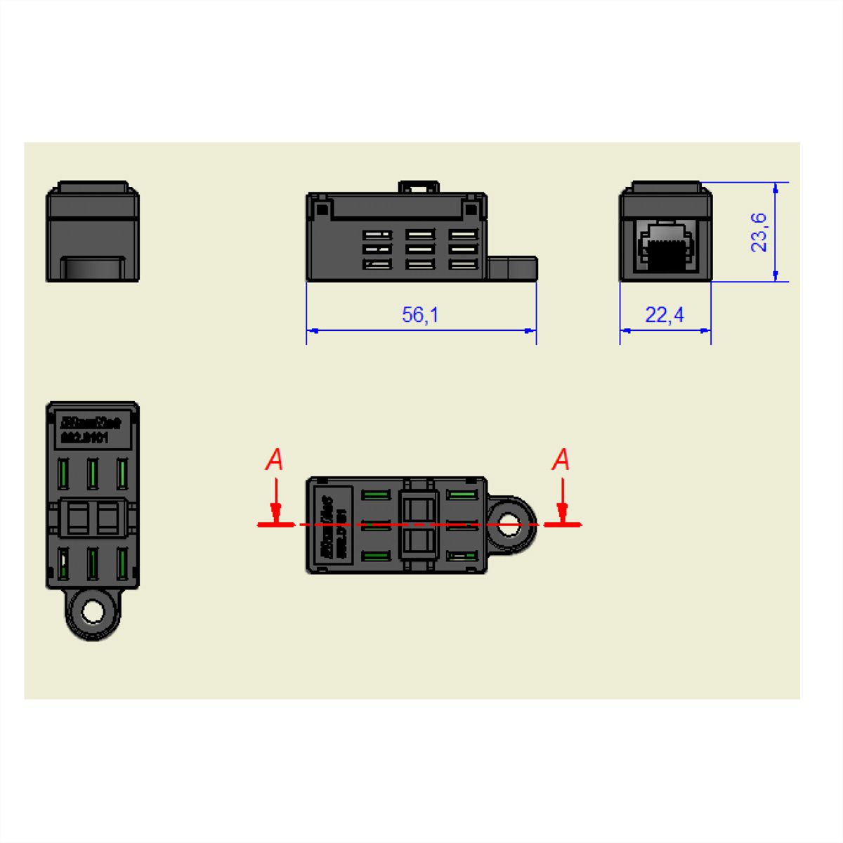 BACHMANN BlueNet 2 Temperatur-Sensor, inkl. Anschlussleitung 2m CAT5e