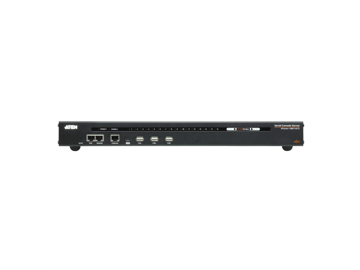 ATEN SN0116CO Serveur console série à 16 ports avec double alimentation/réseau local