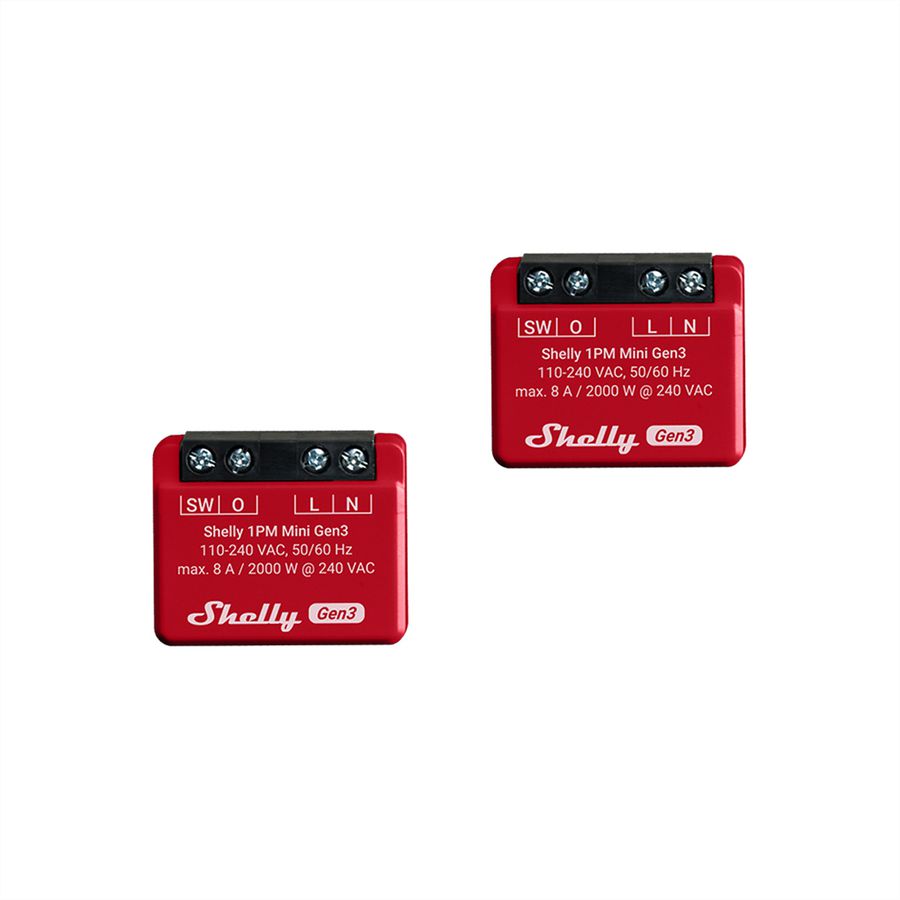 Shelly Schaltaktor 1PM Mini Gen3 (2 Stk.)