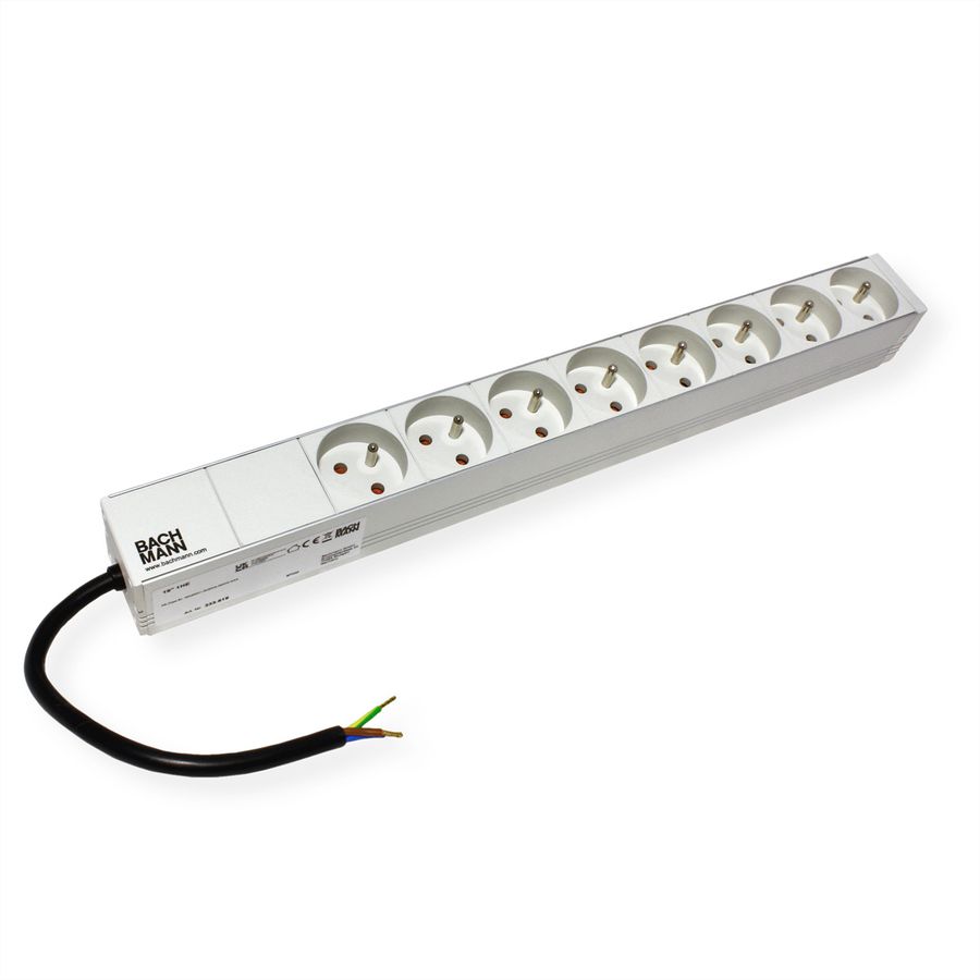 BACHMANN 19" 1UH 8xUTE 1xBornier, Avec câble ouvert de 10cm