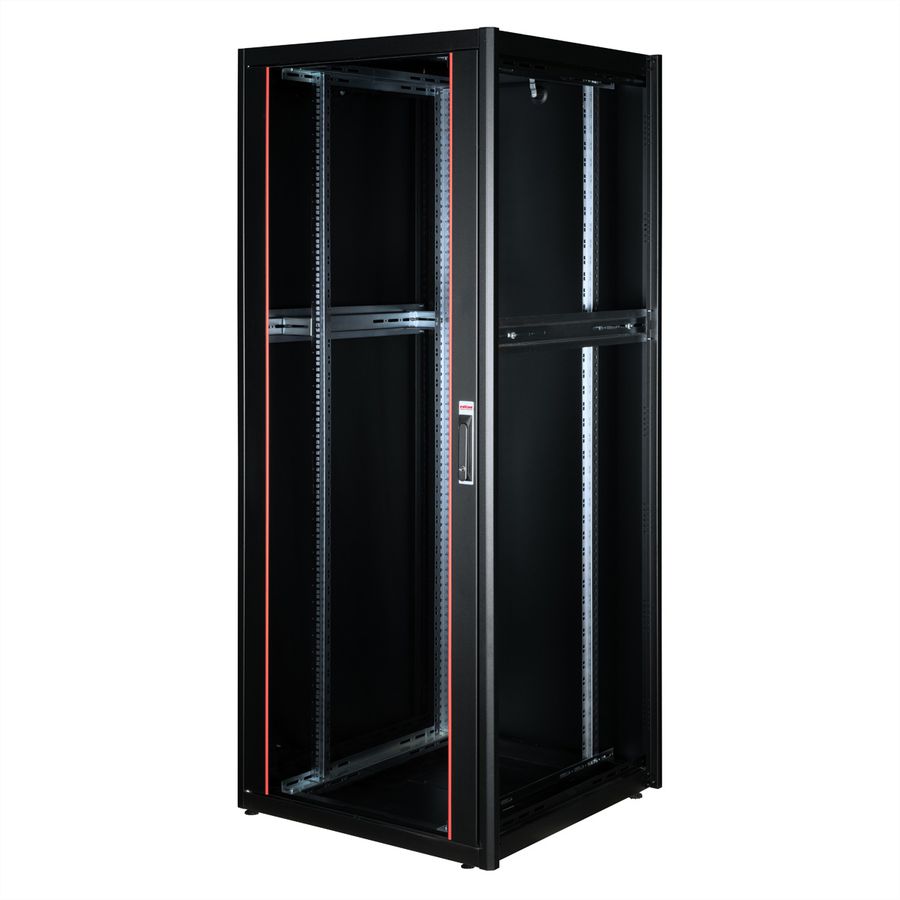 ROLINE 19-Zoll Netzwerkschrank Basic 42HE, 800x800 BxT Glastür schwarz